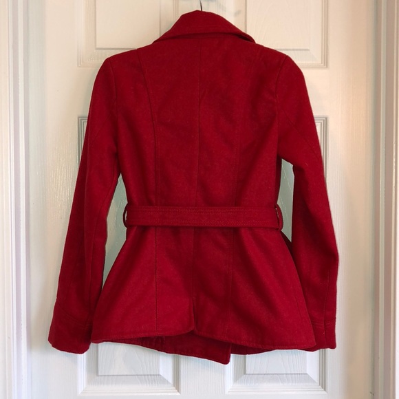 GUC Bongo Red Button Front Coat with Tie pockets S - Picture 8 of 8